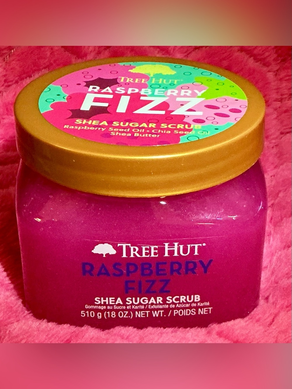 Raspberry Fizz Shea Sugar Scrub - Pink
